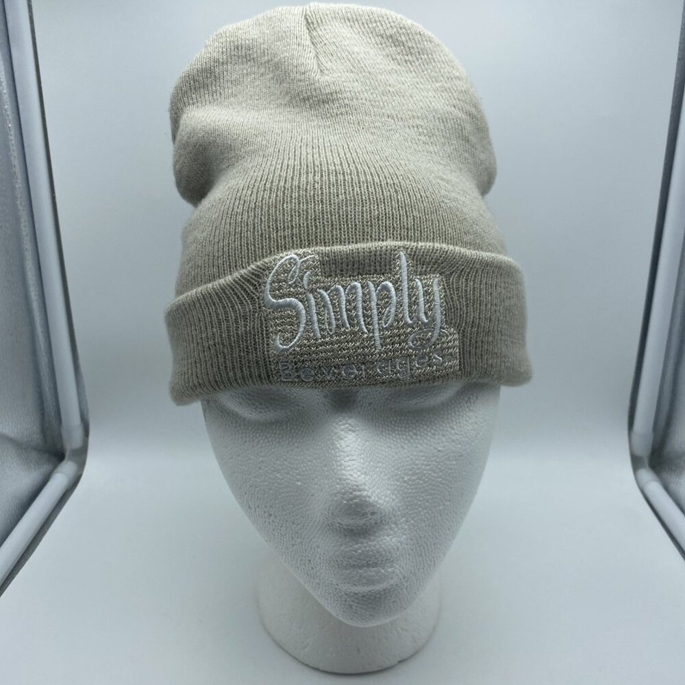 Simply Beverages Tan Beanie Hat Knit Stocking Cap Winter Head To Toe Men OSFM